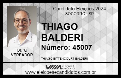 Candidato THIAGO BALDERI 2024 - SOCORRO - Eleições