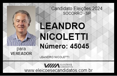 Candidato LEANDRO NICOLETTI 2024 - SOCORRO - Eleições