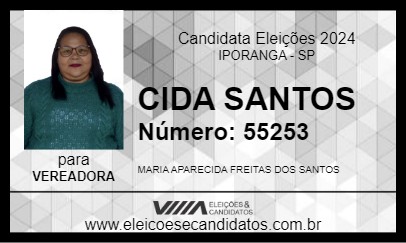 Candidato CIDA SANTOS 2024 - IPORANGA - Eleições