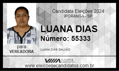 Candidato LUANA DIAS 2024 - IPORANGA - Eleições