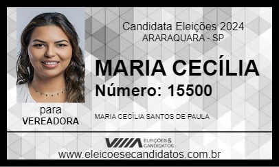 Candidato MARIA CECÍLIA 2024 - ARARAQUARA - Eleições