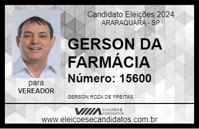 Candidato GERSON DA FARMÁCIA 2024 - ARARAQUARA - Eleições