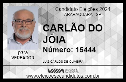 Candidato CARLÃO DO JÓIA 2024 - ARARAQUARA - Eleições