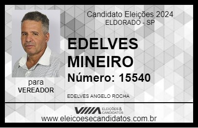 Candidato EDELVES MINEIRO 2024 - ELDORADO - Eleições