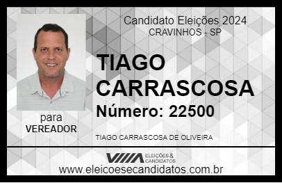 Candidato TIAGO CARRASCOSA 2024 - CRAVINHOS - Eleições