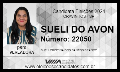 Candidato SUELI DO AVON 2024 - CRAVINHOS - Eleições