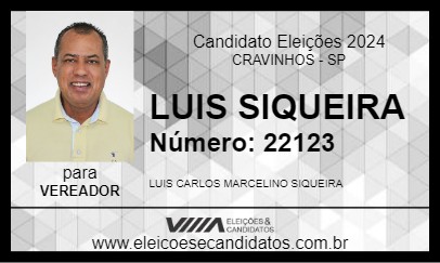 Candidato LUIS SIQUEIRA 2024 - CRAVINHOS - Eleições