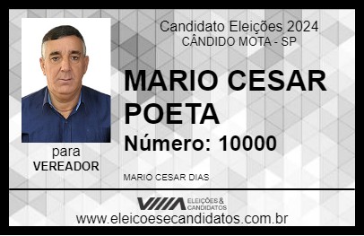 Candidato MARIO CESAR POETA 2024 - CÂNDIDO MOTA - Eleições