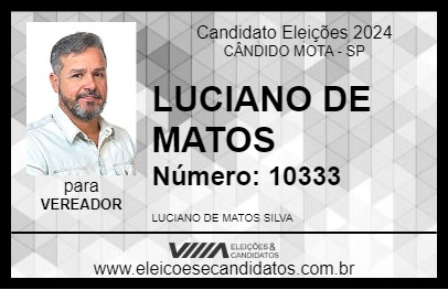 Candidato LUCIANO DE MATOS 2024 - CÂNDIDO MOTA - Eleições