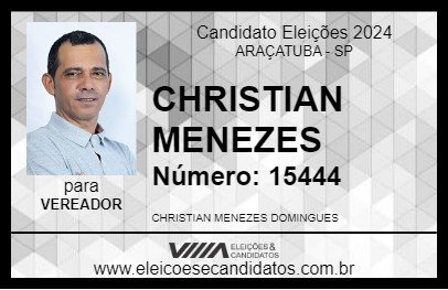 Candidato CHRISTIAN MENEZES 2024 - ARAÇATUBA - Eleições