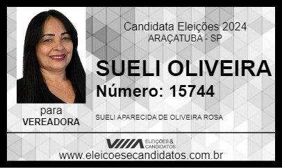 Candidato SUELI OLIVEIRA 2024 - ARAÇATUBA - Eleições