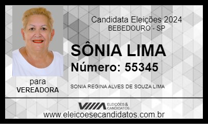 Candidato SÔNIA LIMA 2024 - BEBEDOURO - Eleições