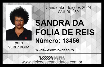 Candidato SANDRA DA FOLIA DE REIS 2024 - CAJURU - Eleições