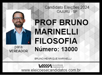 Candidato PROF BRUNO MARINELLI FILOSOFIA 2024 - CAJURU - Eleições