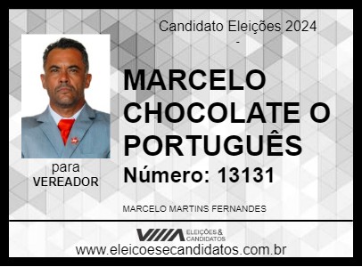 Candidato MARCELO CHOCOLATE O PORTUGUÊS 2024 - CAJURU - Eleições