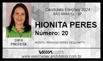 Candidato HIONITA PERES 2024 - SÃO MANUEL - Eleições