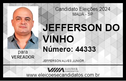 Candidato JEFFERSON DO VINHO 2024 - MAUÁ - Eleições