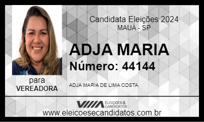 Candidato ADJA MARIA 2024 - MAUÁ - Eleições