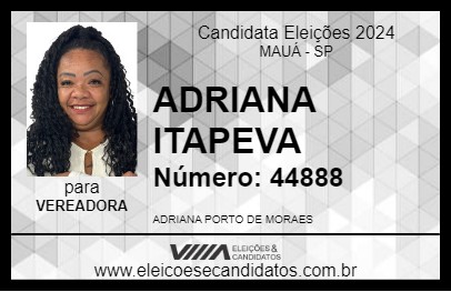 Candidato ADRIANA ITAPEVA 2024 - MAUÁ - Eleições