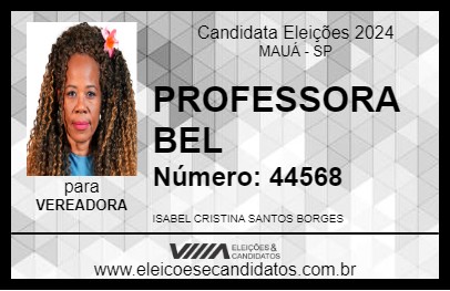 Candidato PROFESSORA BEL BORGES 2024 - MAUÁ - Eleições