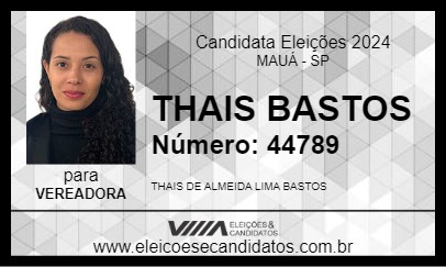 Candidato THAIS BASTOS 2024 - MAUÁ - Eleições