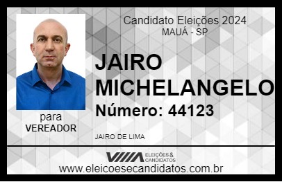 Candidato JAIRO MICHELANGELO 2024 - MAUÁ - Eleições