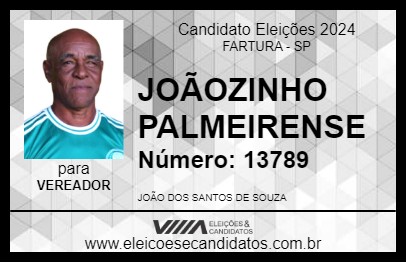 Candidato JOÃO PALMEIRENSE 2024 - FARTURA - Eleições