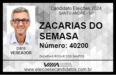 Candidato ZACARIAS ROQUE DOS SANTOS 2024 - SANTO ANDRÉ - Eleições