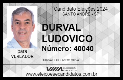 Candidato DURVAL LUDOVICO 2024 - SANTO ANDRÉ - Eleições