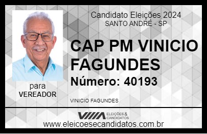 Candidato CAP PM VINICIO FAGUNDES 2024 - SANTO ANDRÉ - Eleições