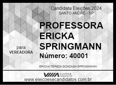 Candidato PROFESSORA ERICKA SPRINGMANN 2024 - SANTO ANDRÉ - Eleições