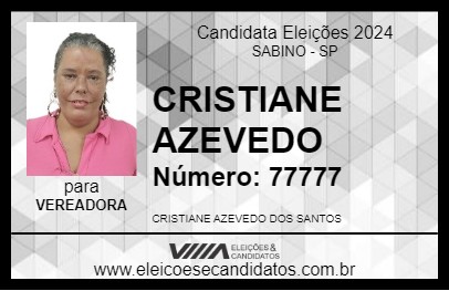 Candidato CRISTIANE AZEVEDO 2024 - SABINO - Eleições