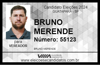 Candidato BRUNO MERENDE 2024 - GUATAPARÁ - Eleições