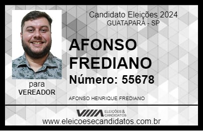 Candidato AFONSO FREDIANO 2024 - GUATAPARÁ - Eleições