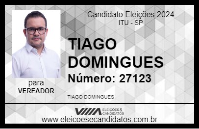 Candidato TIAGO DOMINGUES 2024 - ITU - Eleições