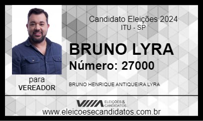 Candidato BRUNO LYRA 2024 - ITU - Eleições