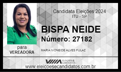 Candidato BISPA NEIDE 2024 - ITU - Eleições