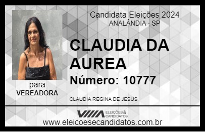 Candidato CLAUDIA DA AUREA 2024 - ANALÂNDIA - Eleições