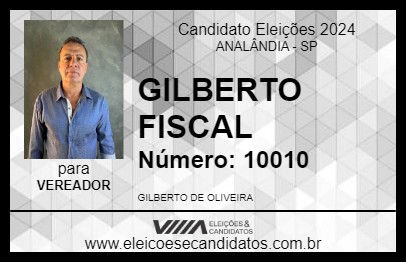 Candidato GILBERTO FISCAL 2024 - ANALÂNDIA - Eleições