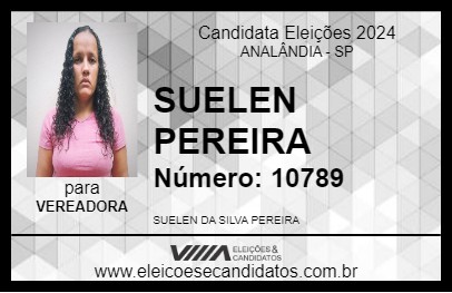 Candidato SUELEN PEREIRA 2024 - ANALÂNDIA - Eleições