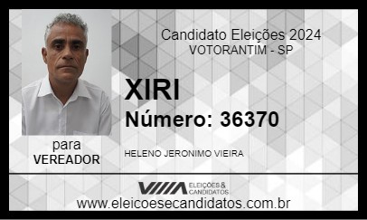 Candidato XIRI 2024 - VOTORANTIM - Eleições