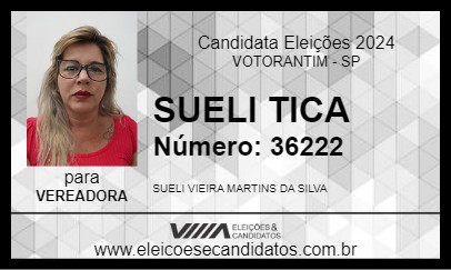 Candidato SUELI TICA 2024 - VOTORANTIM - Eleições