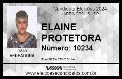 Candidato ELAINE PROTETORA 2024 - JARDINÓPOLIS - Eleições