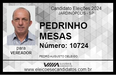 Candidato PEDRINHO MESAS 2024 - JARDINÓPOLIS - Eleições