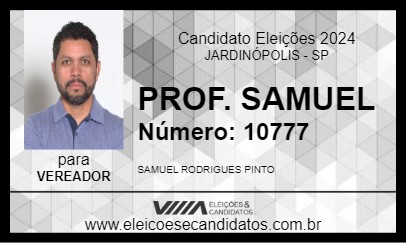 Candidato PROF. SAMUEL 2024 - JARDINÓPOLIS - Eleições