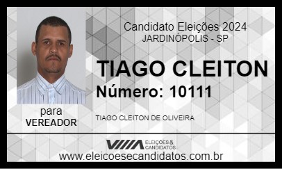 Candidato TIAGO CLEITON 2024 - JARDINÓPOLIS - Eleições