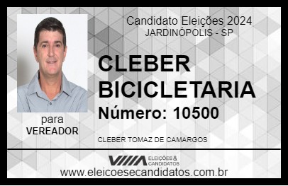 Candidato CLEBER BICICLETARIA 2024 - JARDINÓPOLIS - Eleições