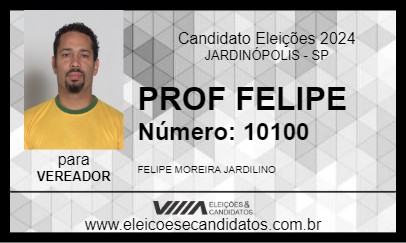 Candidato PROF FELIPE 2024 - JARDINÓPOLIS - Eleições