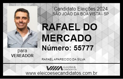 Candidato RAFAEL DO MERCADO 2024 - SÃO JOÃO DA BOA VISTA - Eleições