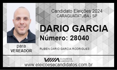 Candidato DARIO GARCIA 2024 - CARAGUATATUBA - Eleições